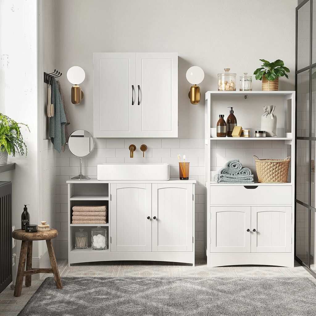 Dulap lavoar baie VASAGLE – Recenzie completă și păreri | Model alb 90x30x60 cm