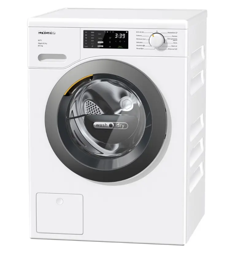 Masina de spalat rufe cu uscator Miele WTD160WCS, Spalare 8 kg, Uscare 5 kg, 1500 rpm, Clasa A, QuickPower, Alb