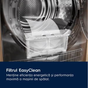 Uscator de rufe Electrolux EW7D283VE, Pompa de caldura, 8 kg, Clasa E, Sistem uscare DelicateCare + Sensicare, motor Inverter, Iluminare interioara tambur, Usa reversibila, Alb